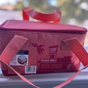 Trader Joe's mini Insulated Tote Bag-PEACH